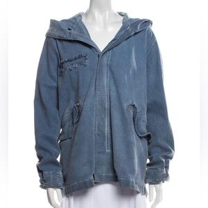 Mr & Mrs Italy unisex logo monogram denim jeans poncho parka